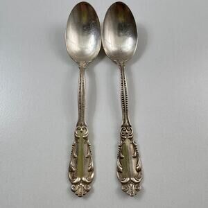 VTG Holmes & Edwards Sterling Inlaid Tea Spoons Silver Stainless Steel Set of 2